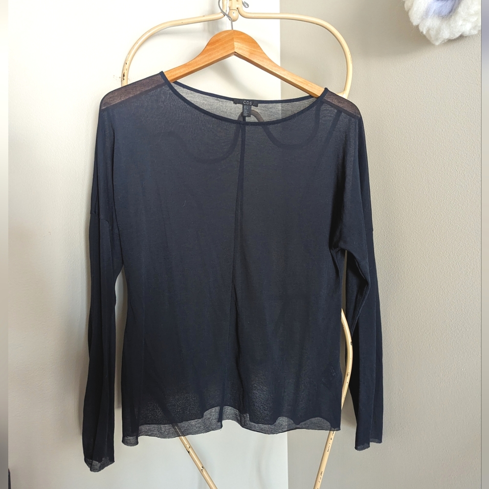COS Semi-sheer Long-sleeve Top